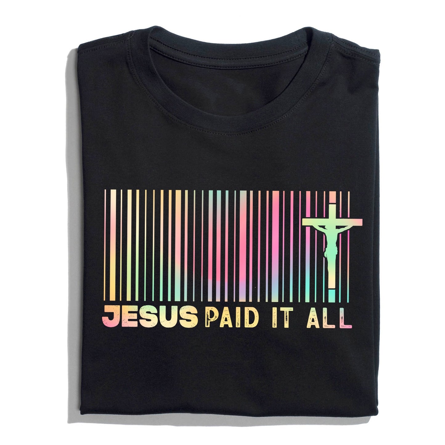 Jesus Paid It All Receipt Shirt, Inspirational Christian Barcode T-Shirt