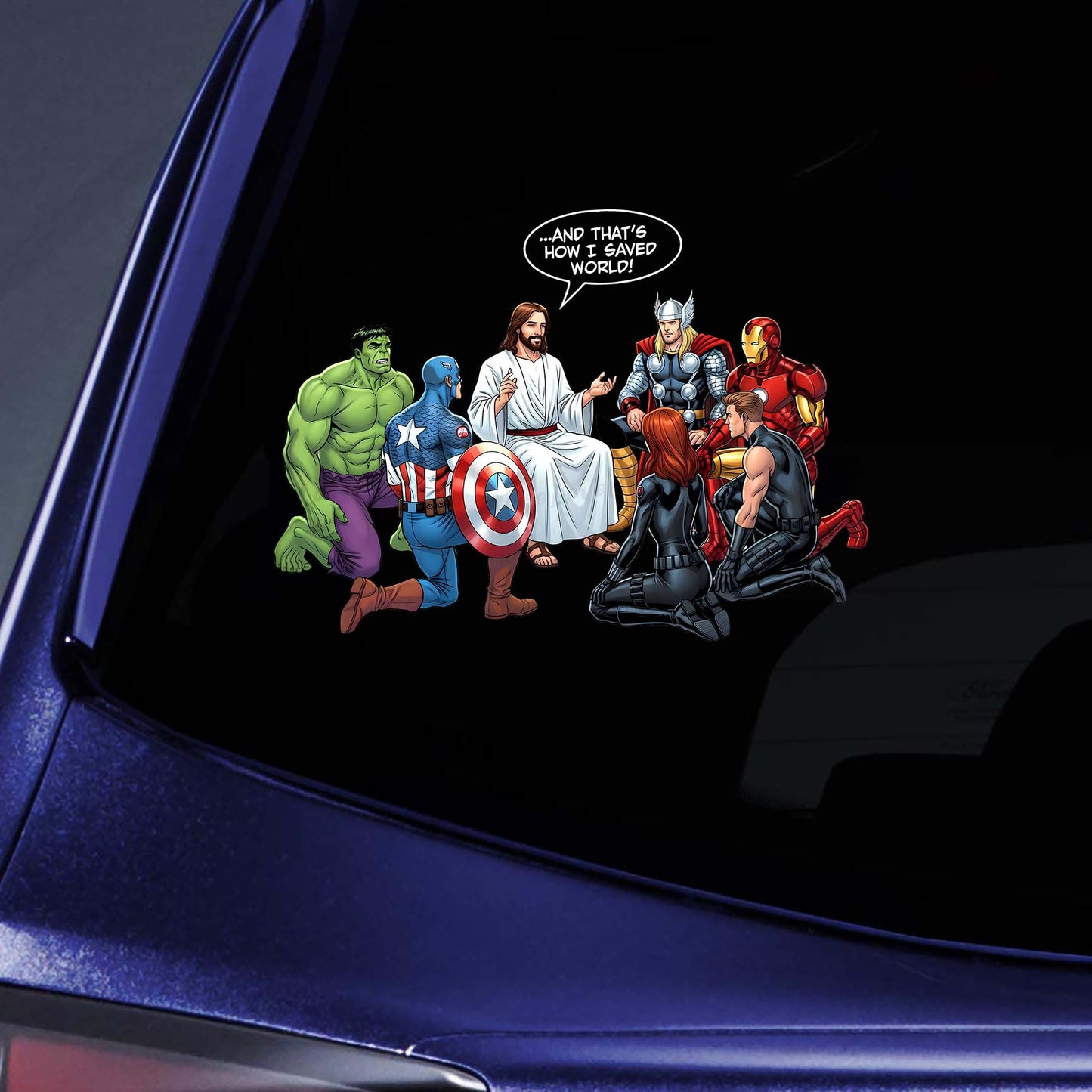 Jesus Superhero Funny Christian Design Sticker Decal