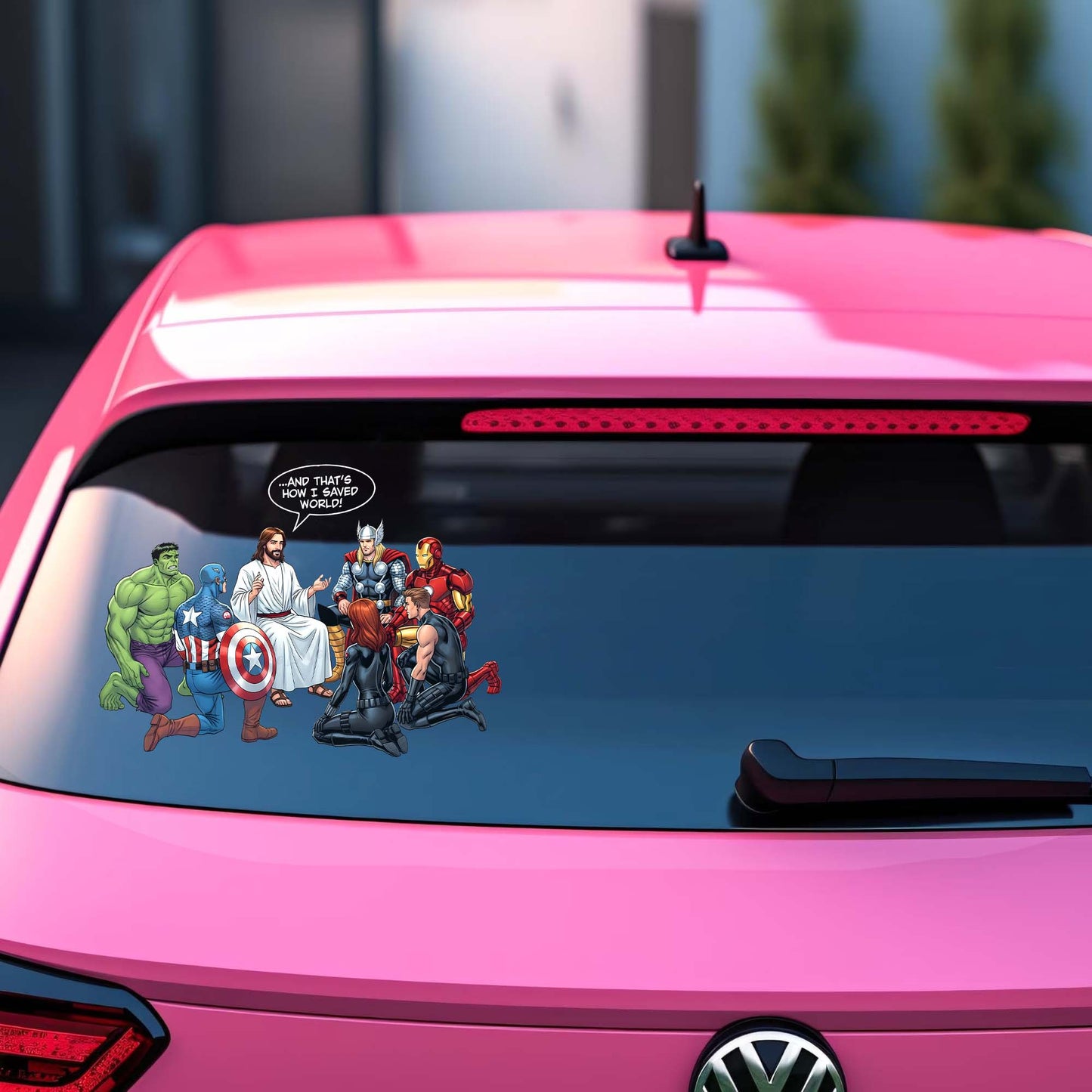 Jesus Superhero Funny Christian Design Sticker Decal