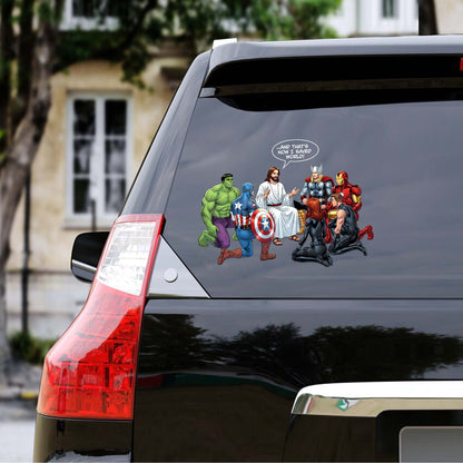 Jesus Superhero Funny Christian Design Sticker Decal