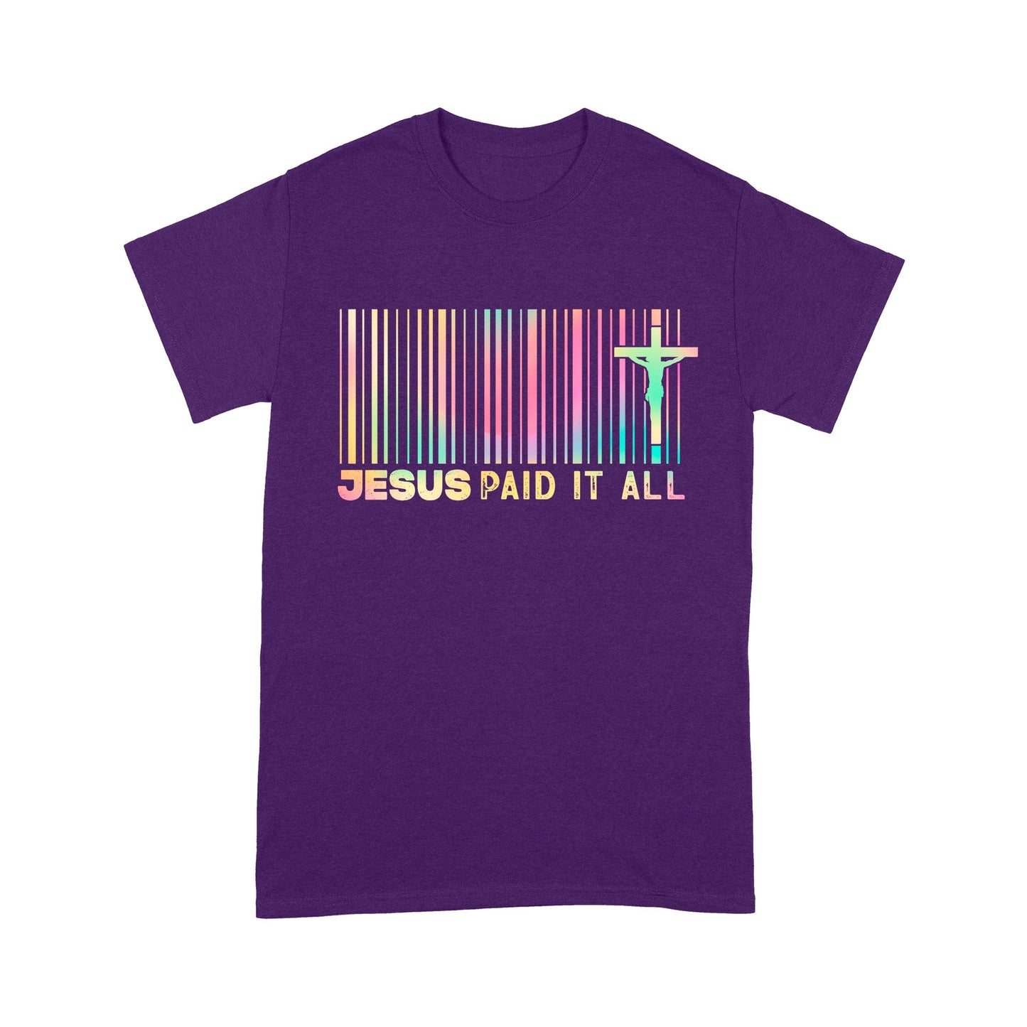 Jesus Paid It All Receipt Shirt, Inspirational Christian Barcode T-Shirt