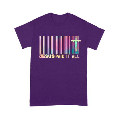Jesus Paid It All Receipt Shirt, Inspirational Christian Barcode T-Shirt