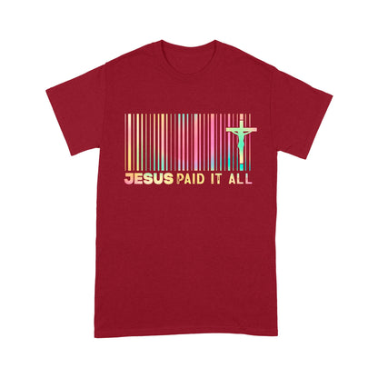 Jesus Paid It All Receipt Shirt, Inspirational Christian Barcode T-Shirt