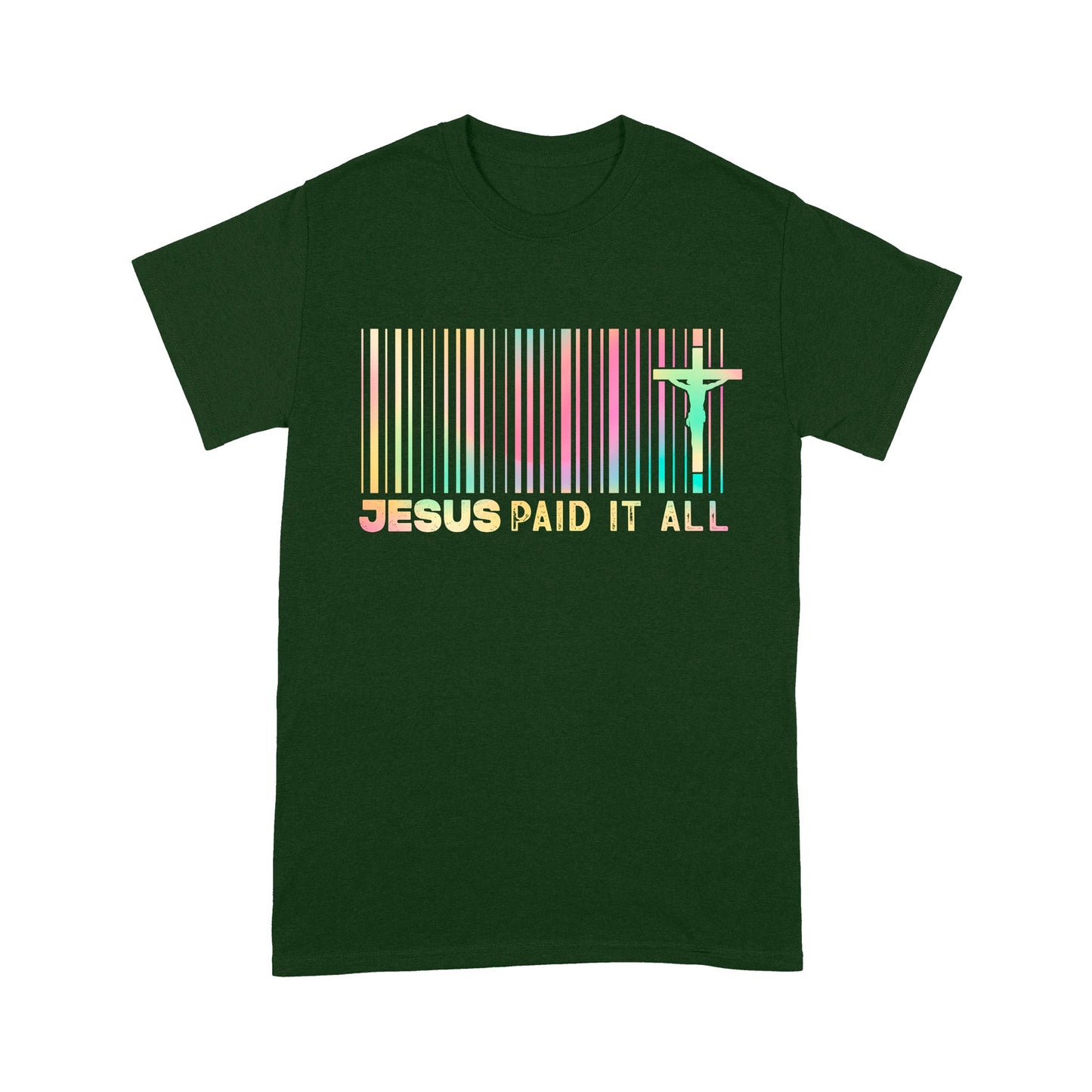 Jesus Paid It All Receipt Shirt, Inspirational Christian Barcode T-Shirt