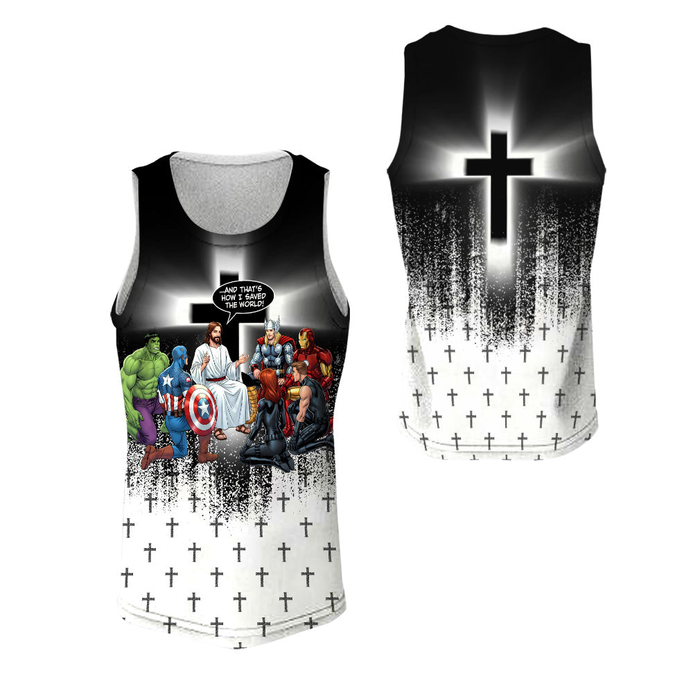 Jesus and Superhero And That’s How I Saved the World 3D All Over Print T-Shirt And Hoodie