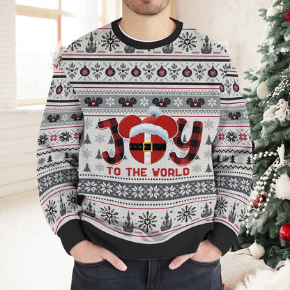 Joy To The World Mouse Christmas Ugly Sweatshirt