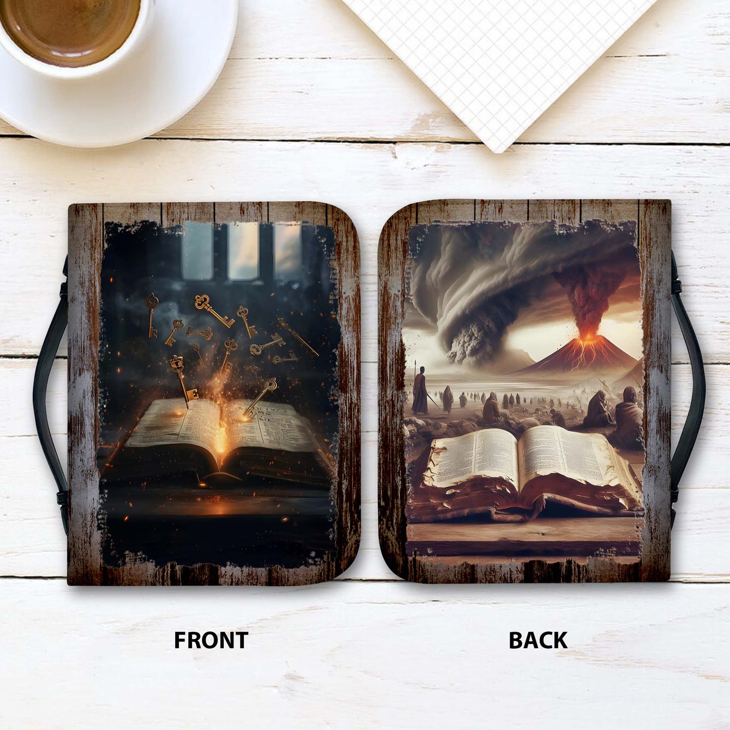 Unlock Faith and Prayer with Key of Revelation Leather Bible Cover