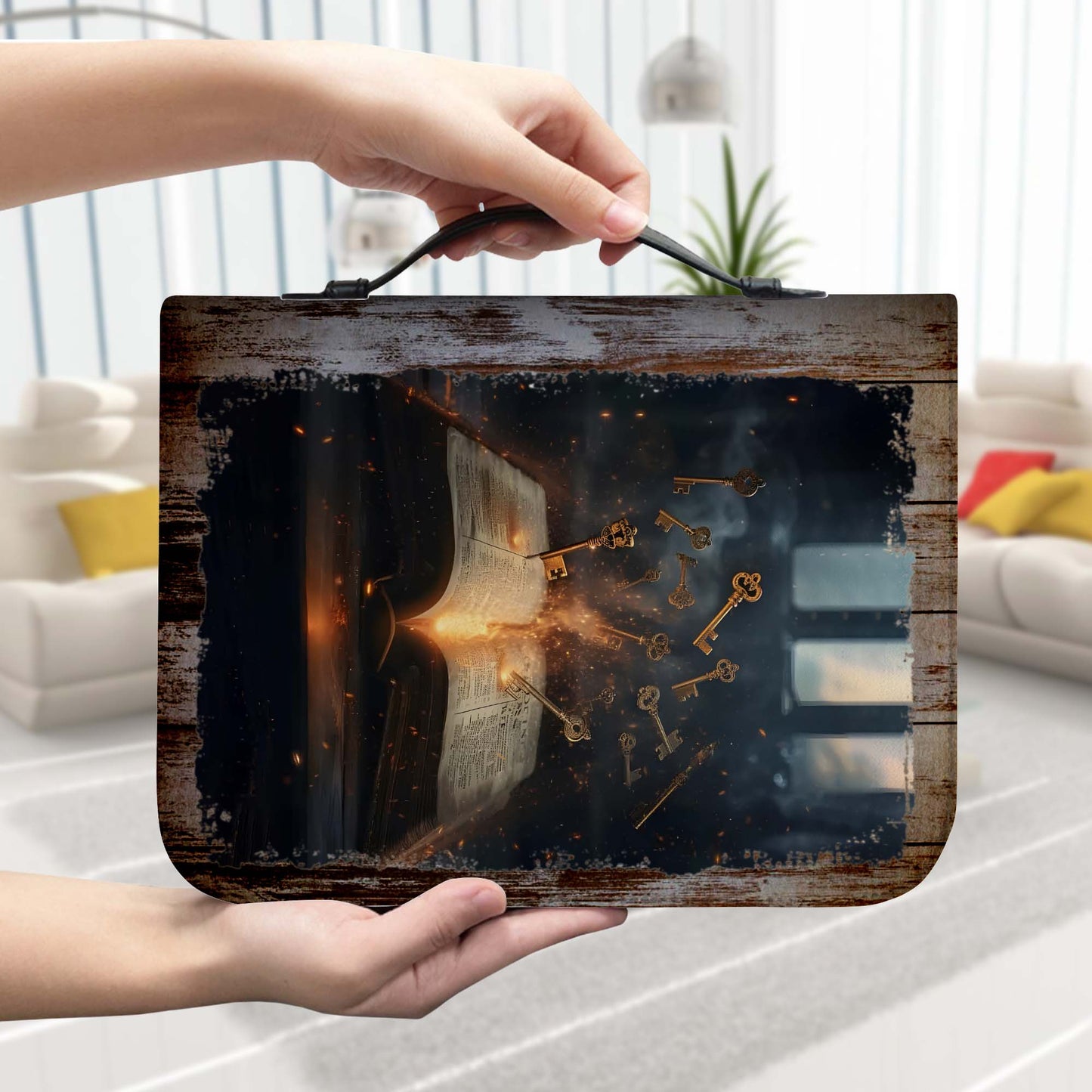 Unlock Faith and Prayer with Key of Revelation Leather Bible Cover