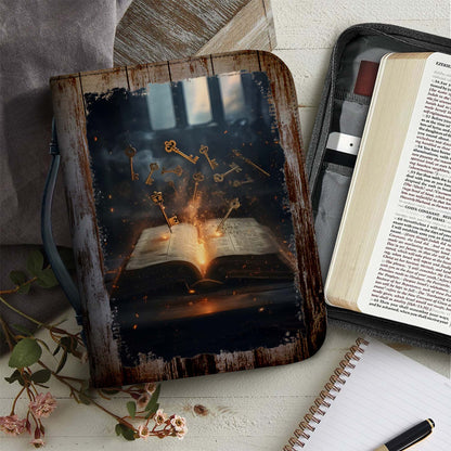 Unlock Faith and Prayer with Key of Revelation Leather Bible Cover