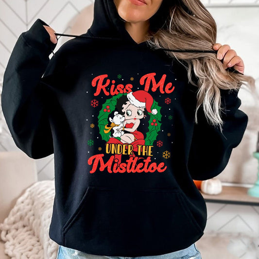 Kiss Me Under The Mistletoe Christmast Hoodie