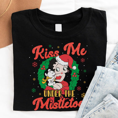 Kiss Me Under The Mistletoe Christmas T-Shirt