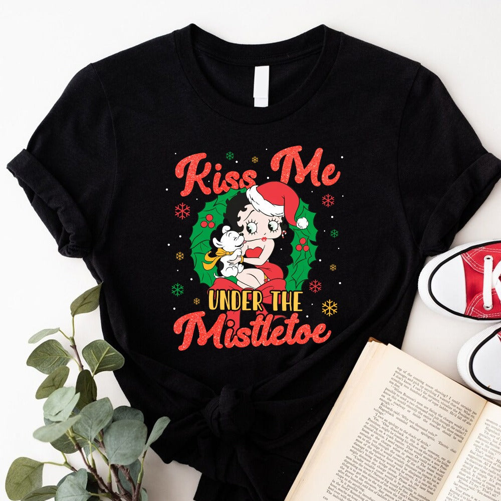 Kiss Me Under The Mistletoe Christmas T-Shirt