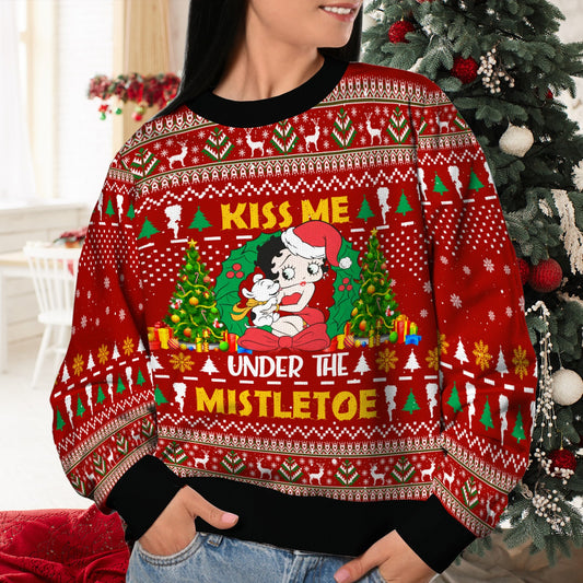 Kiss Me Under The Mistletoe Christmast Ugly Sweatshirt