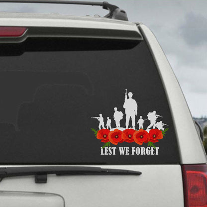 Lest We Forget Poppy Remembrance Sticker Decal