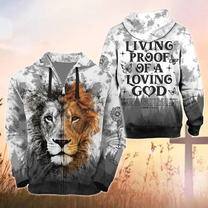 Living Proof Of A Loving God-Personalized Birth Flower Christian 3D All Over Print Sweatshirt And Hoodie