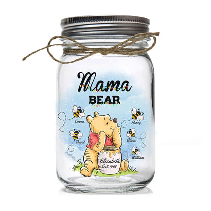 Mama Honey Bear Winnie The Pooh - Personalized Gift For Mom Mason Jar Light