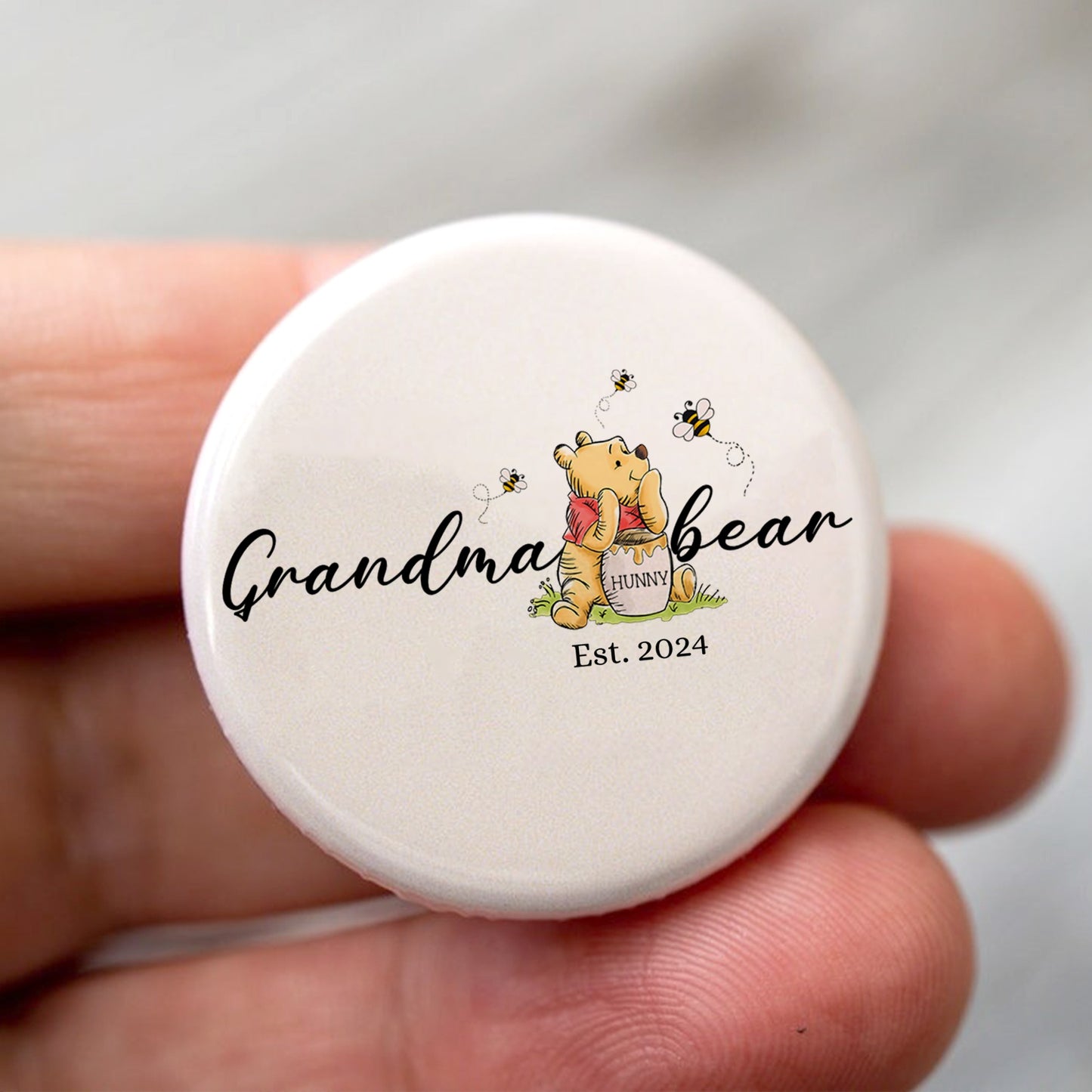Mama Hunny Bear Winnie The Pooh - Personalized Gift For Mom Buttons