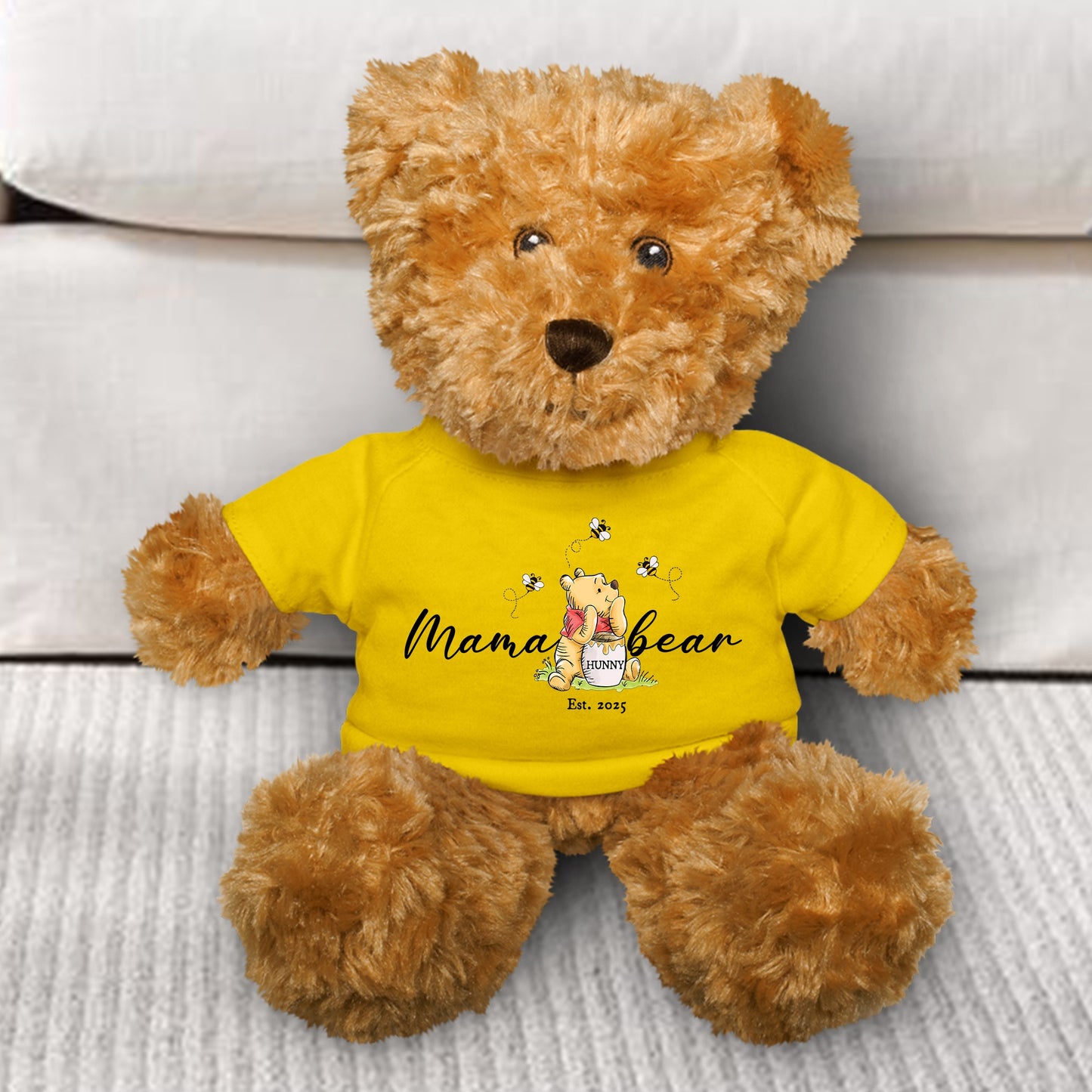 Mama Hunny Bear Winnie The Pooh - Teddy Bear With Personalized Shirt
