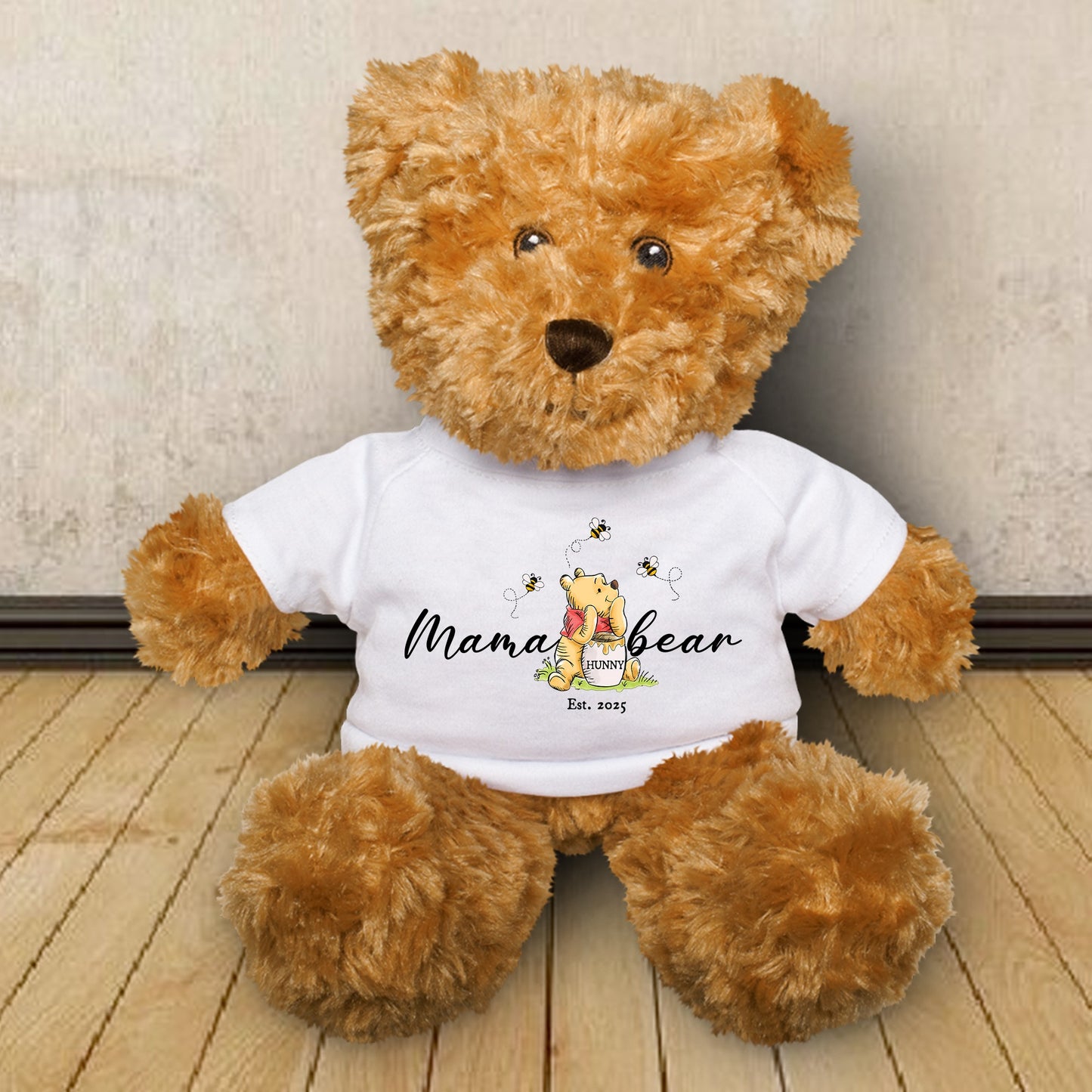 Mama Hunny Bear Winnie The Pooh - Teddy Bear With Personalized Shirt