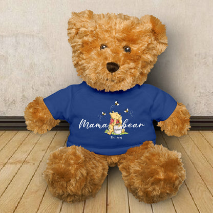 Mama Hunny Bear Winnie The Pooh - Teddy Bear With Personalized Shirt