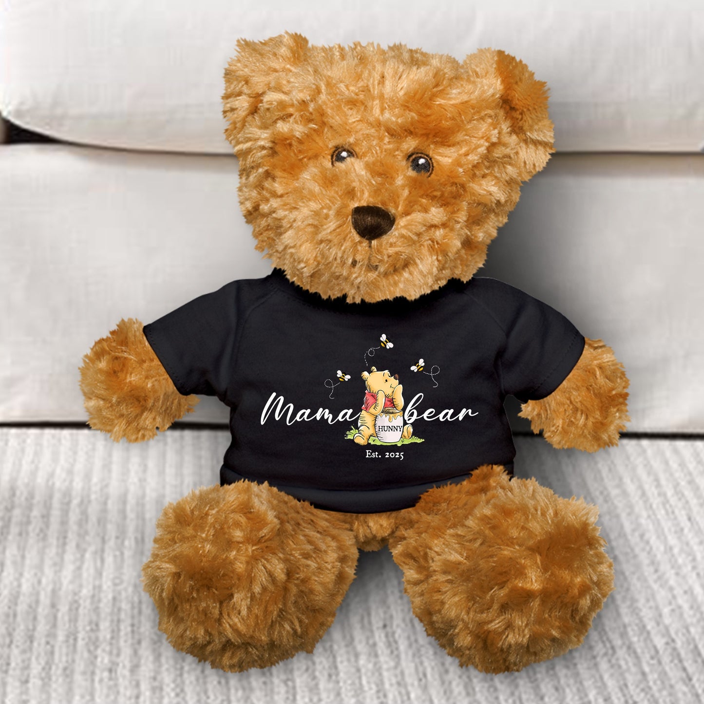 Mama Hunny Bear Winnie The Pooh - Teddy Bear With Personalized Shirt