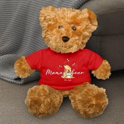 Mama Hunny Bear Winnie The Pooh - Teddy Bear With Personalized Shirt