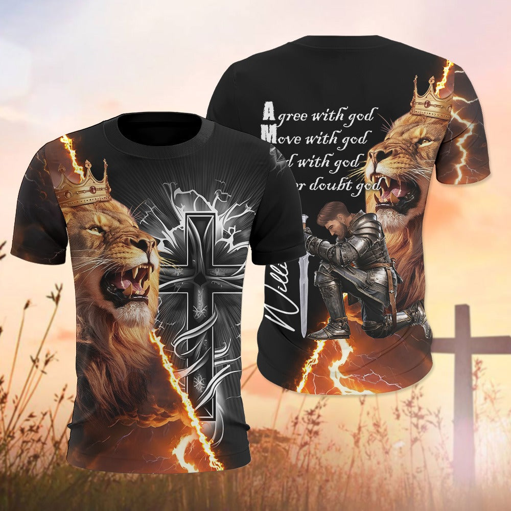 Man Warrior Of God - Amen Never Doubt God - Personalized 3D All Over Print T-Shirt And Hoodie