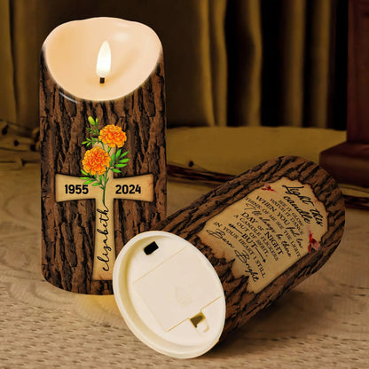 Memorial Birth Flower Light This Candle See It Glow - Personalized Memorial Led Candle