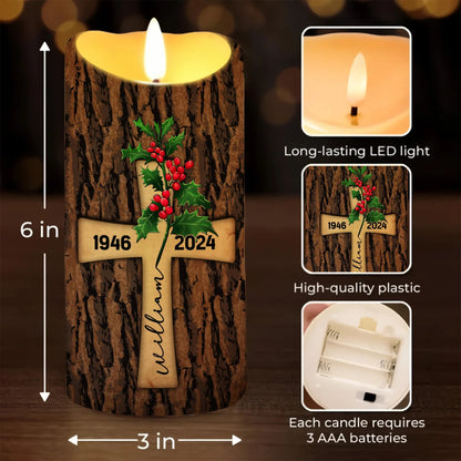 Memorial Birth Flower Light This Candle See It Glow - Personalized Memorial Led Candle