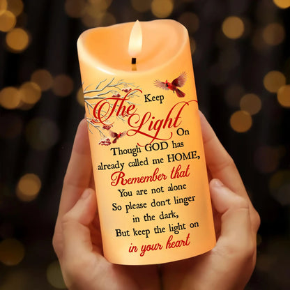 Memorial Birth Flower Keep The Light On - Personalized Memorial Led Candle