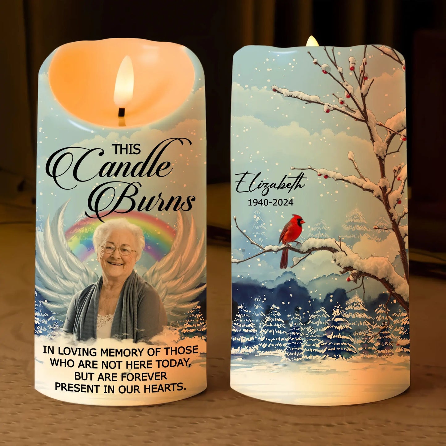 Memorial Photo Candle, In Loving Memory Of Those Who Are Not Here Today - Personalized Photo Led Candle