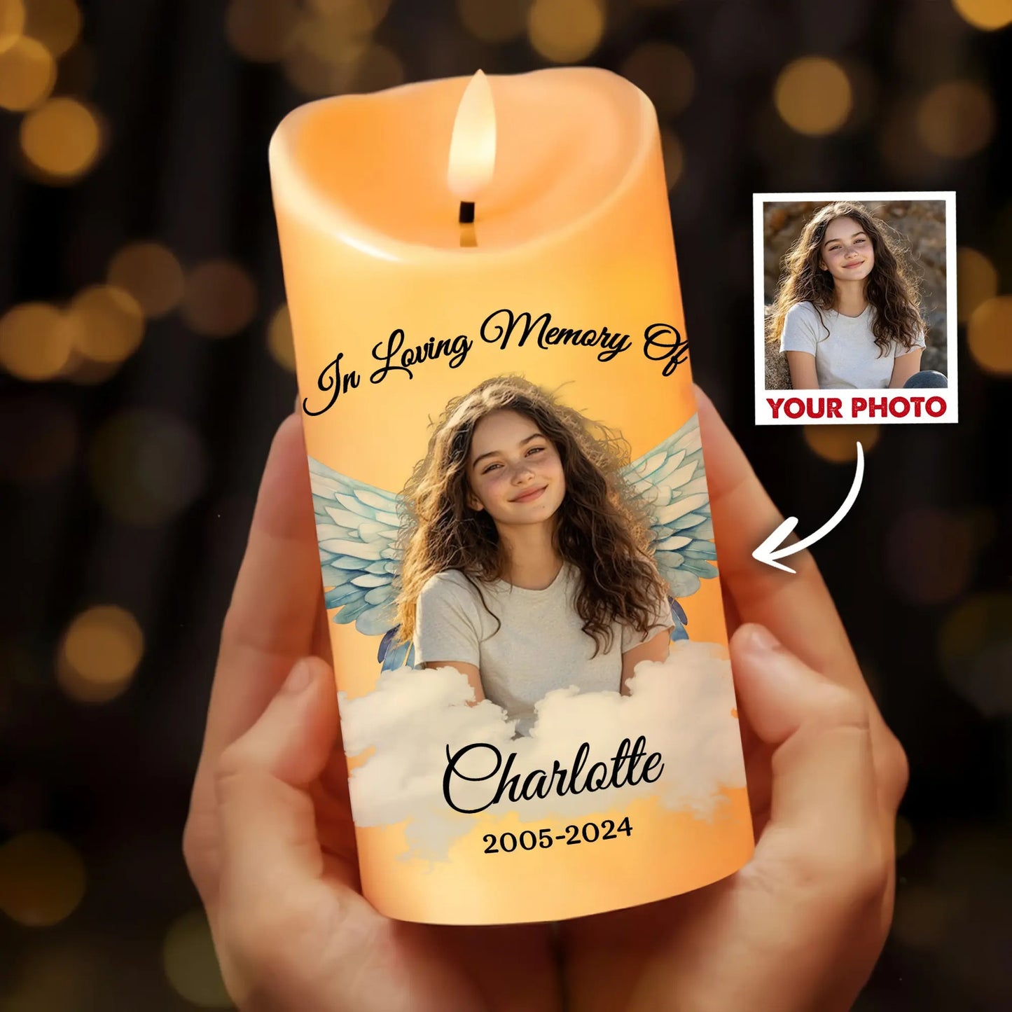 Memorial Photo Candle, There Are Some Who Bring A Light - Personalized Photo LED Candle