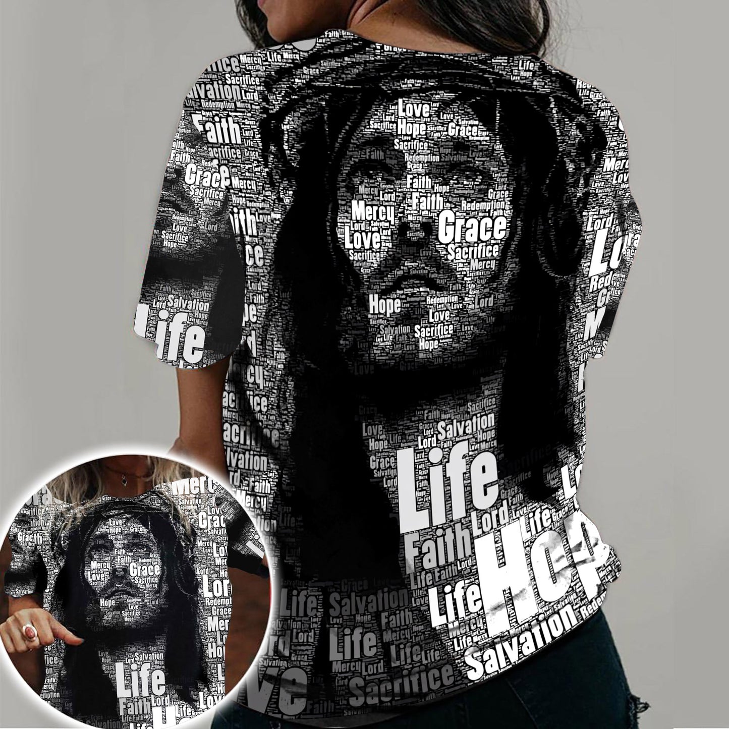 Inspirational 3D Jesus Apparel - Jesus Christ Name, Jesus Christ Crown Of Thorns 3D All Over Print T-Shirt And Hoodie