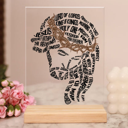 Names of Jesus Christ Acrylic Plaque – Christian Gift, Religious Wall Art, Faithful Home Decoration