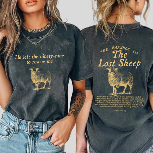 Parable of the Lost Sheep Bible Verse, Faith Based Worship T-Shirt - Inspirational Gift For Christian T-Shirt
