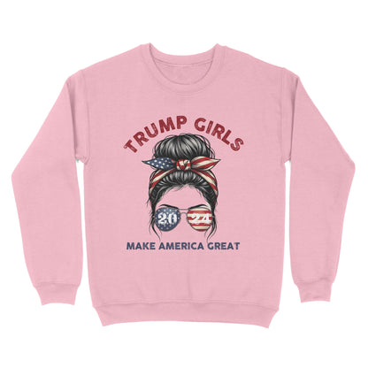 Patriotic Trump 2024 T-Shirt for Women - Trump Girls Make America Great Sweatshirt