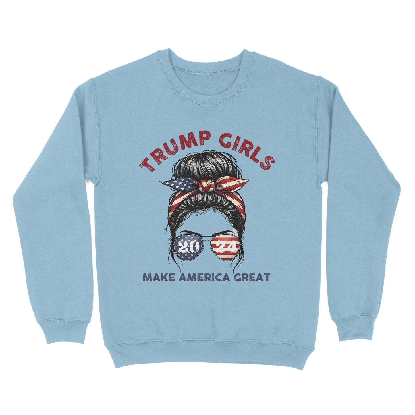 Patriotic Trump 2024 T-Shirt for Women - Trump Girls Make America Great Sweatshirt