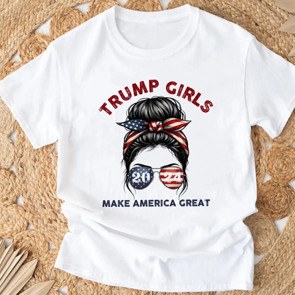 Patriotic Trump 2024 T-Shirt for Women - Trump Girls Make America Great T-Shirt