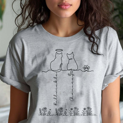 Personalized Adorable Cats Drawing Cat Lover Gift, Funny Cat T-Shirt