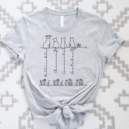 Personalized Adorable Cats Drawing Cat Lover Gift, Funny Cat T-Shirt