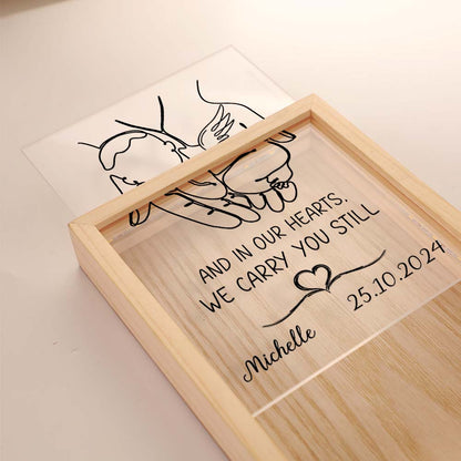Personalized Angel Baby Sympathy Gift And In Our Hearts We Carry You Still, Memorial Gift Frame Light Box
