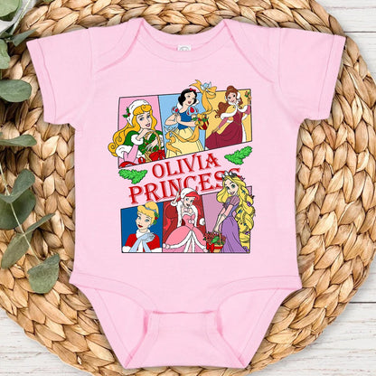 Personalized Baby Girl Name Princess Bodysuit, Baby Shower Gift Baby Onesie