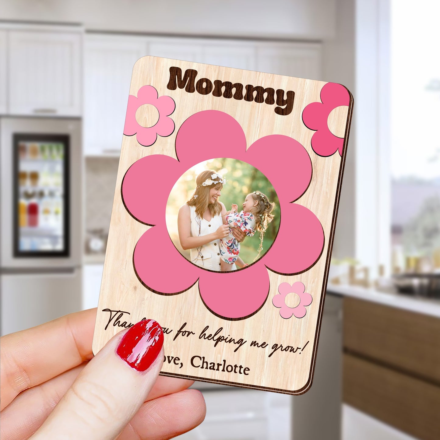 Personalized Baby Photo Magnet, I Love You Berry Much Gift for Mom Grandma Fridge Magnet