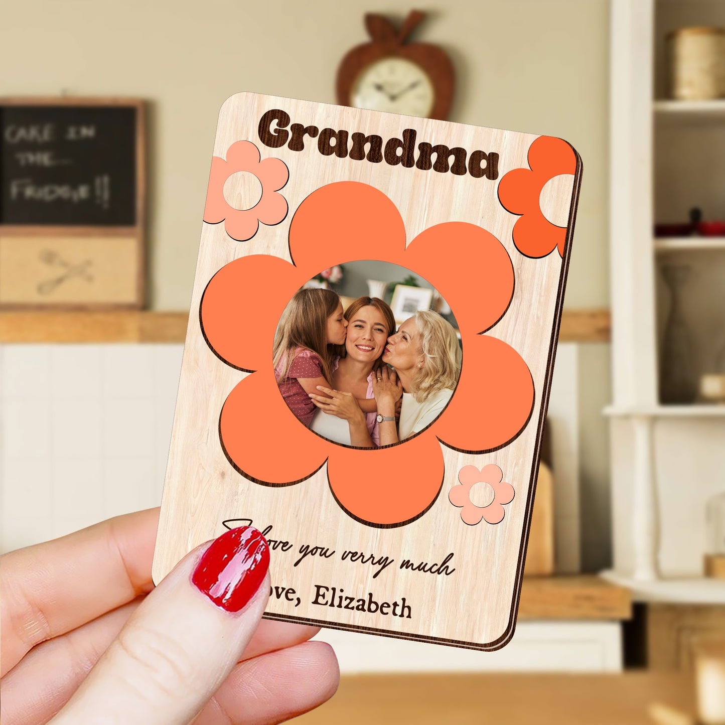 Personalized Baby Photo Magnet, I Love You Berry Much Gift for Mom Grandma Fridge Magnet