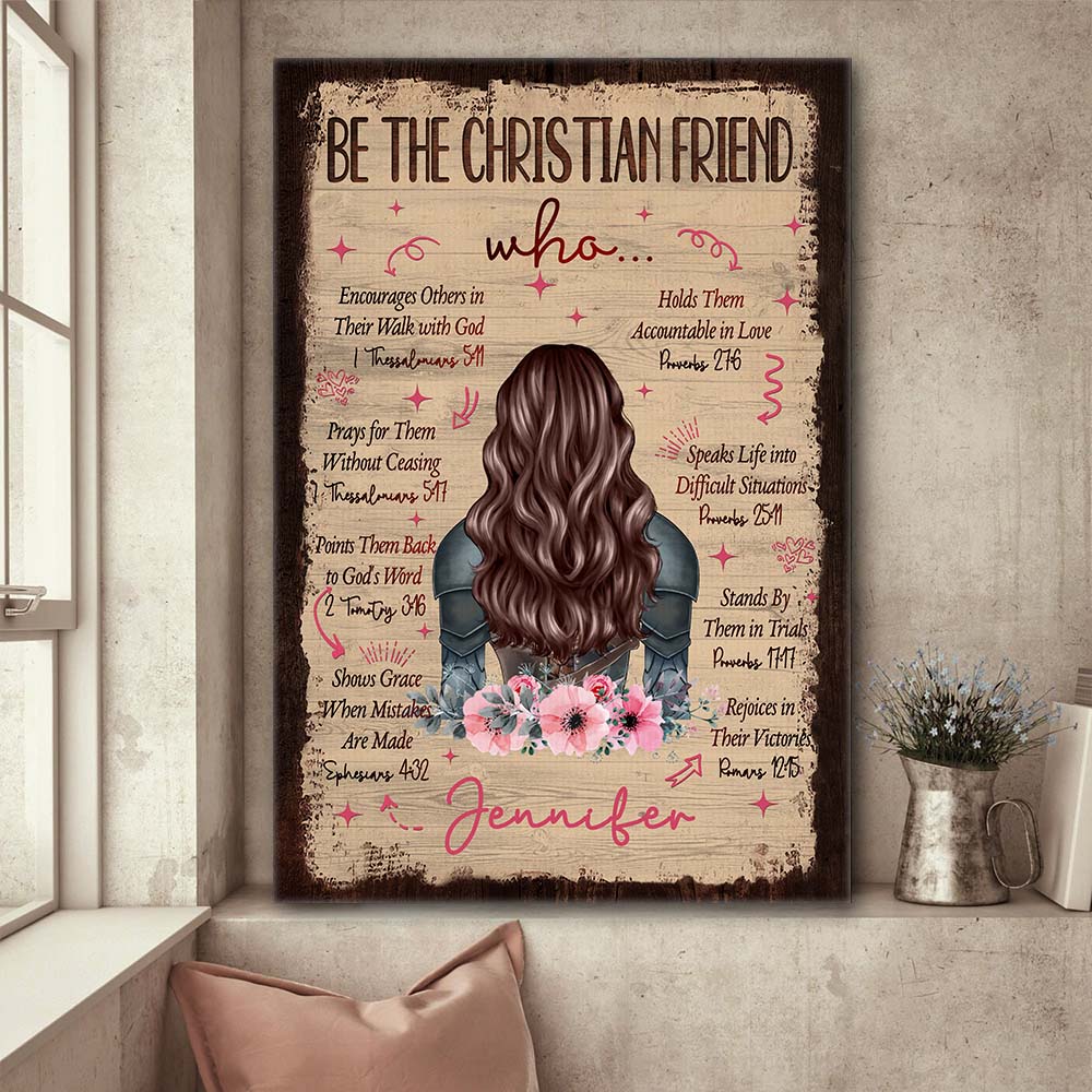 Personalized Beautiful Warrior Of God Be The Christian Friend Poster Canvas