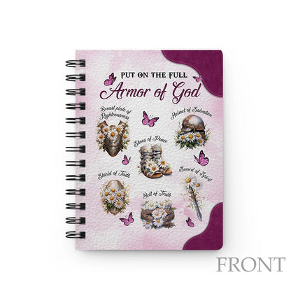 Personalized Beautiful Warrior Of God Flower Put On The Full Armor Of God Ephesians 6-10 Spiral Journal