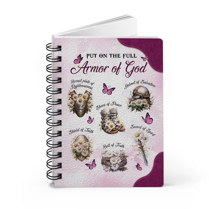 Personalized Beautiful Warrior Of God Flower Put On The Full Armor Of God Ephesians 6-10 Spiral Journal