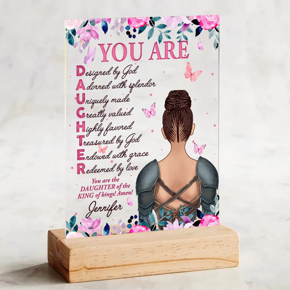 Personalized Beautiful Warrior You Are The Daughter Of The King Of Kings Amen Acrylic Plaque