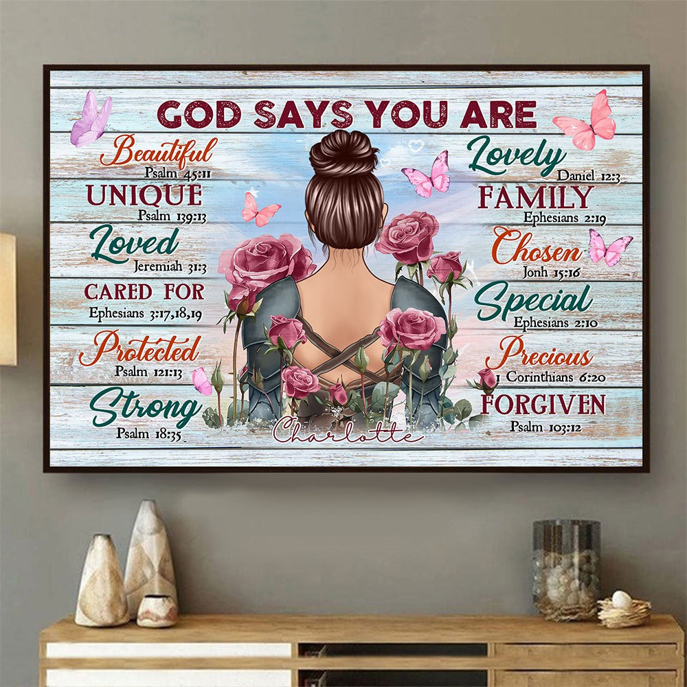 Personalized Beautifull Warrior God Says You Are Beautiful Unique Special Lovely Poster Canvas