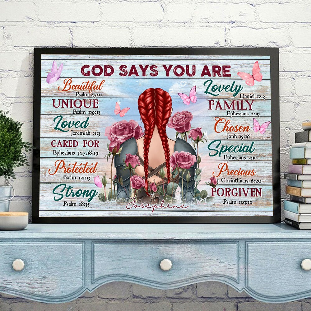 Personalized Beautifull Warrior God Says You Are Beautiful Unique Special Lovely Poster Canvas